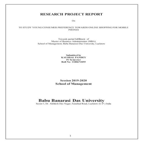 To study young consumer preference towards online shopping for mobile phones