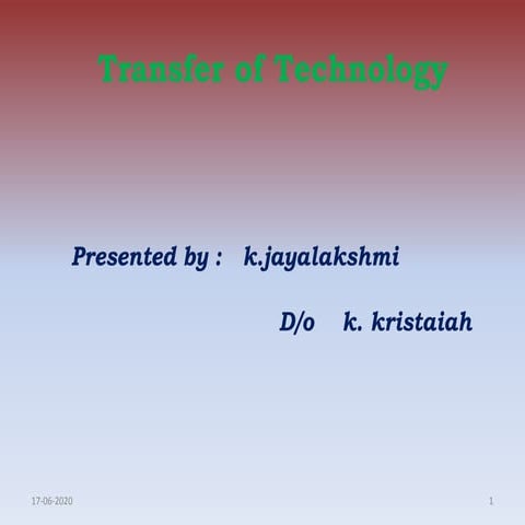 transfer of technology 
