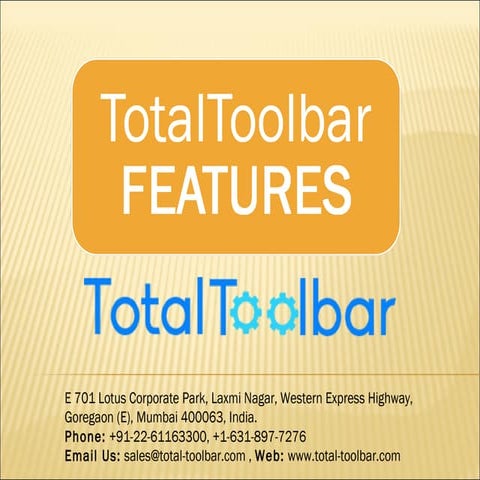 Total Toolbar Features | Custom Toolbar Development