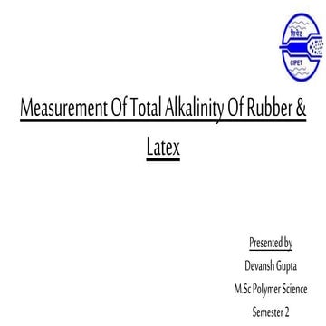 Measurement Total alkalinity of rubber