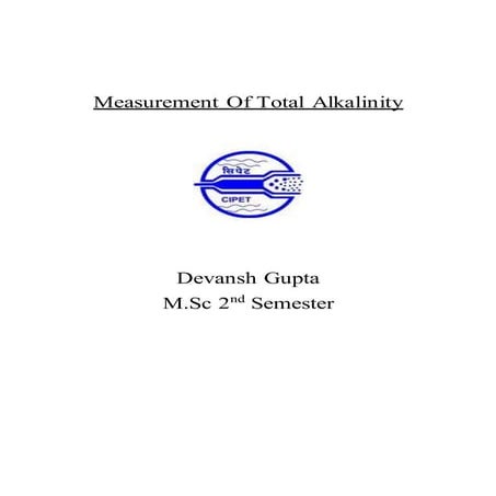 Measurement Of Total alkalinity presentation report