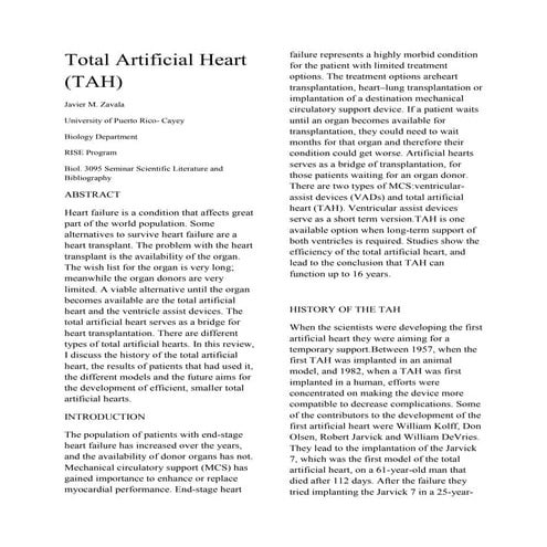 Total artificial heart review paper
