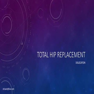 Total hip arthroplasty, dislocation