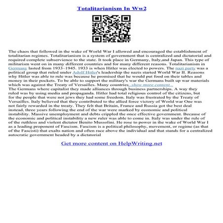 Totalitarianism Essay