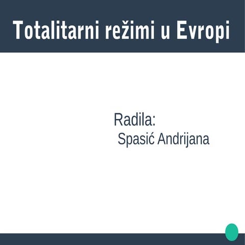 Totalitarni rezimi u Evropi