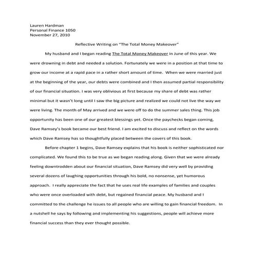 Total money makeover report