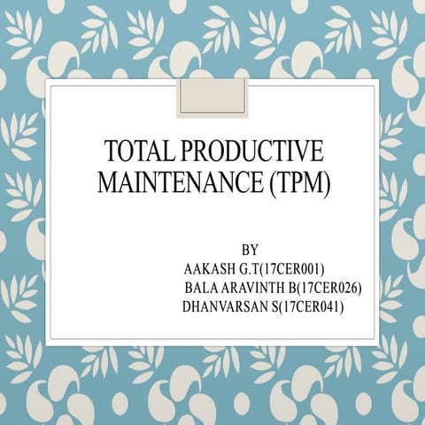 Total productive maintenance