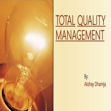 Total quality management (TQM)