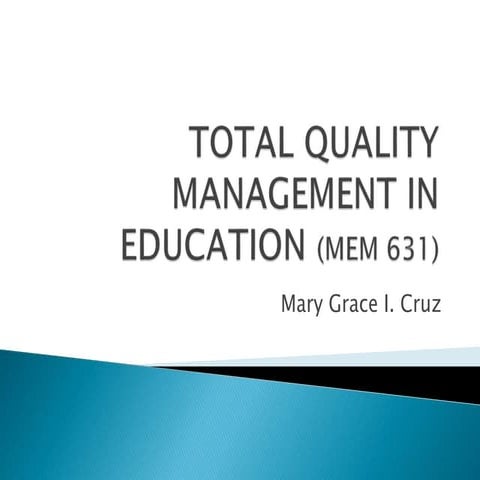 TOTAL QUALITY MANAGEMENT IN EDUCATION (MEM 631) MG CRUZ.ppt