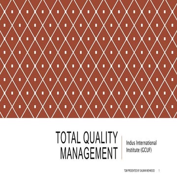 Total Quality Management TQM