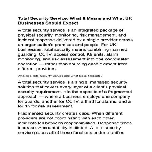 Total Security Service.................. | PDF