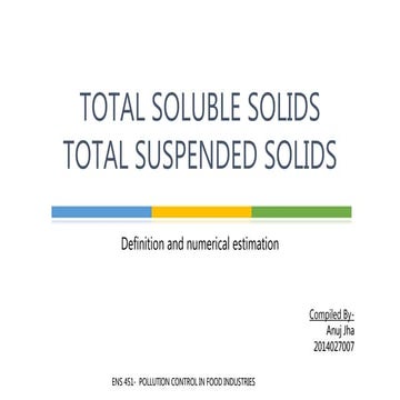 Total soluble solids and Total suspended solids