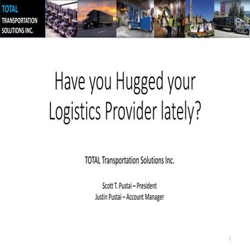 Have you hugged your logistics provider lately? by Scott Pustai | HRAI Annual Conference 2019