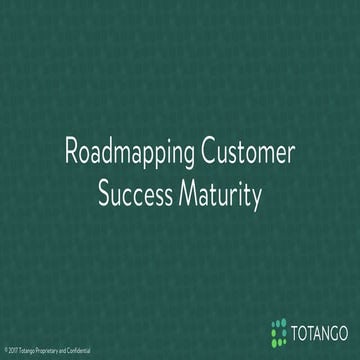 Roadmapping Customer Success Maturity