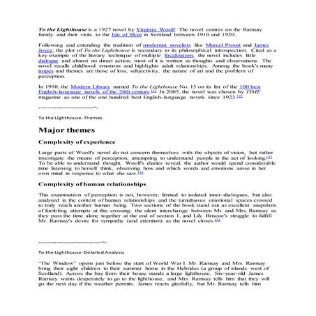 To the lighthouse introduction | DOCX