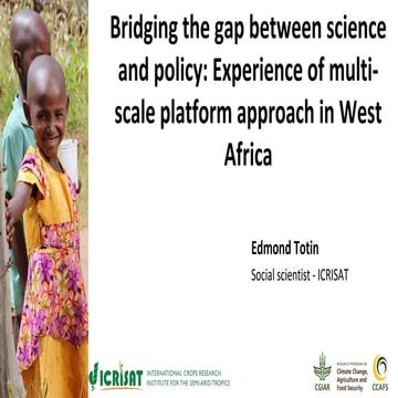 Bridging the gap between science and policy experience of multi scale platfor...