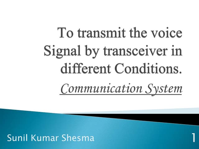 Wireless transmission of voice signal using nRF24L01 module