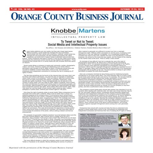 To Tweet or Not to Tweet - Social Media and Intellectual Property Issues