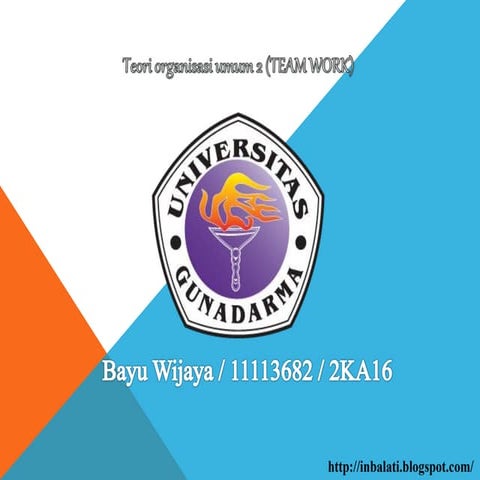Teori Organisasi Umum 2 (TEAMWORK)