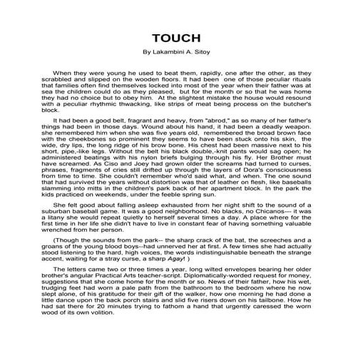 Touch by Lakambini Sitoy