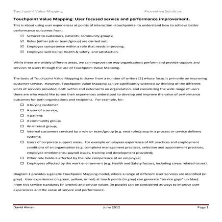 Touchpoint Value Mapping | PDF