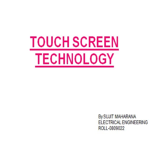 What are the Different Types of Touch Screens | PDF