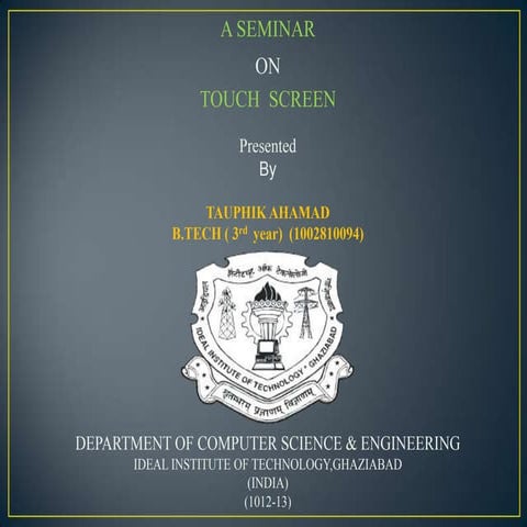 Touch screen(ppt)