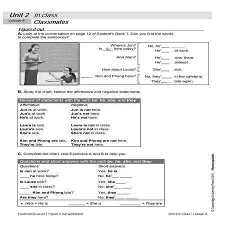 Touchstone 1-beginning-unit2-lessons-a+b+c-worksheet