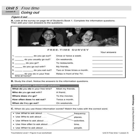 Touchstone 1-beginning-unit5-lessons-a-b-worksheet