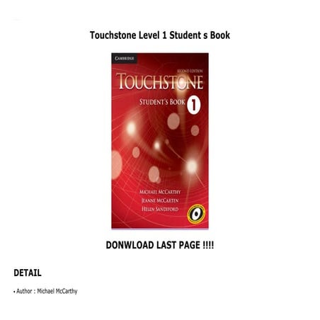 Touchstone Level 1 Student s Book | PPT