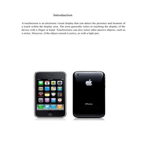 Touch technology report