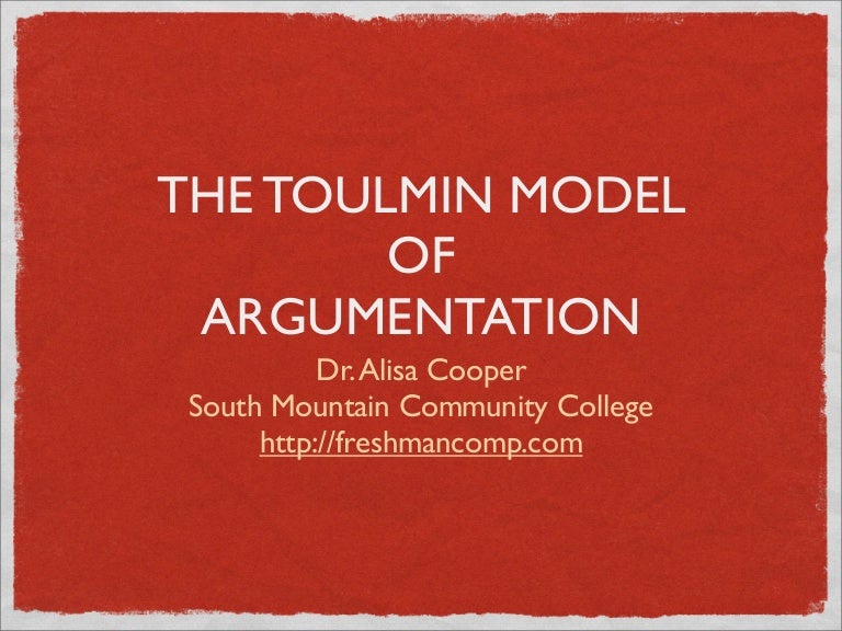toulmin model of argumentation