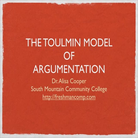 Toulmin Model of Argumentation