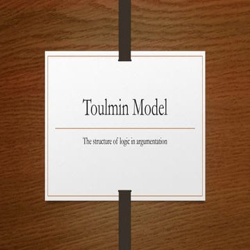 Toulmin Model & Logical Syllogisms