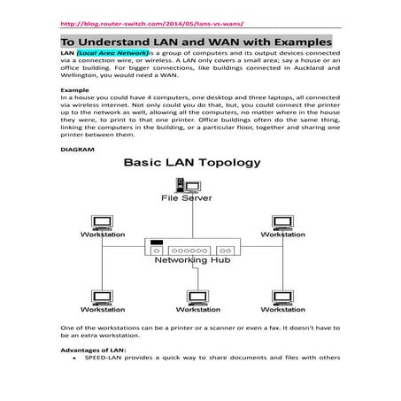To understand lan and wan with examples