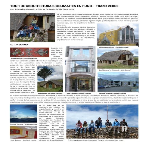 Tour de arquitectura bioclimatica en puno | PDF