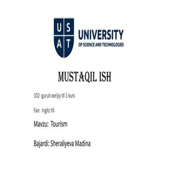 presentation in theme information about Tourism and