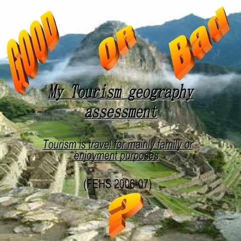 Tourism Assessment Example - Level 5+