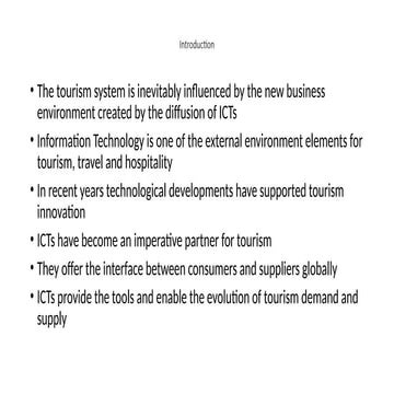 impact of Technological advancement in Tourism INdustry