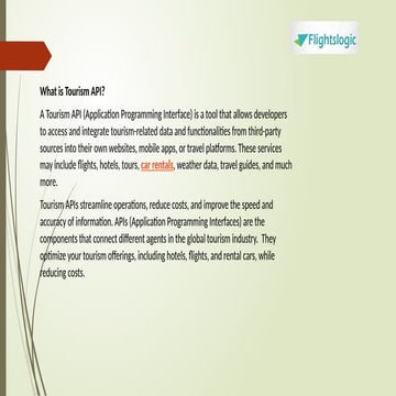 Tourism API | Tour Operator API Integration