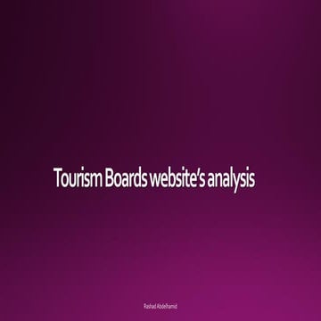 Tourism boards website’s analysis