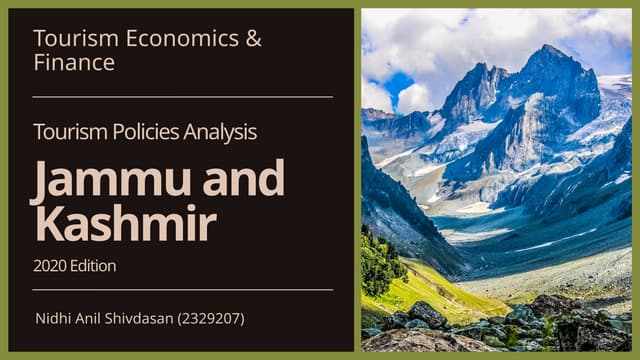 Tourism Policy Analysis of Jammu and Kashmir (2020)