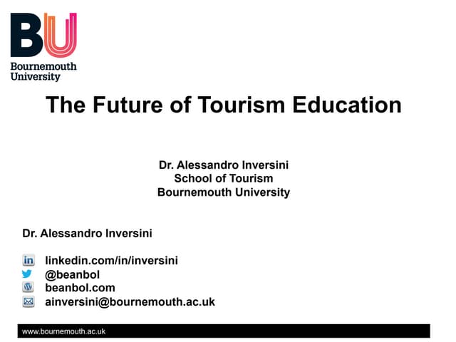 The Future of Tourism Education