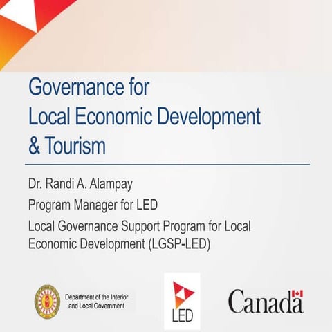 Tourism governance for local economic development in the Philippines