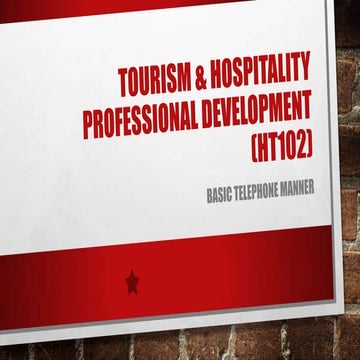 Telephone Manner (HT102 Presentation)