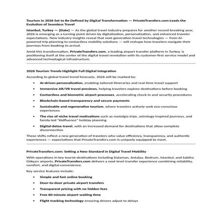 Tourism in 2026 Set to Be Defined by Digital Transformation.docx