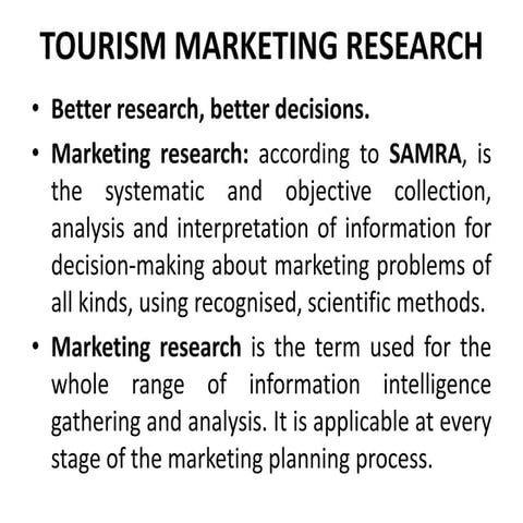 Tourism marketing research