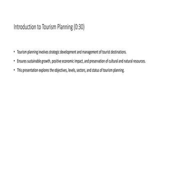 TOURISM PLANNING AND DEVELOPMENT | PPT