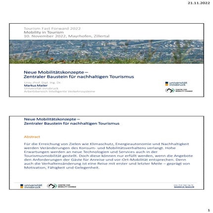 TFF2022 - Mobility in Tourism