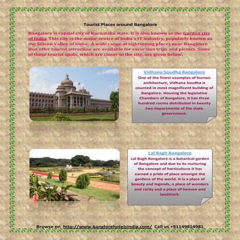 Tourist places around bangalore